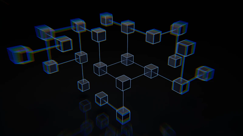 Renderização tridimensional abstrata em tons cósmicos de violeta